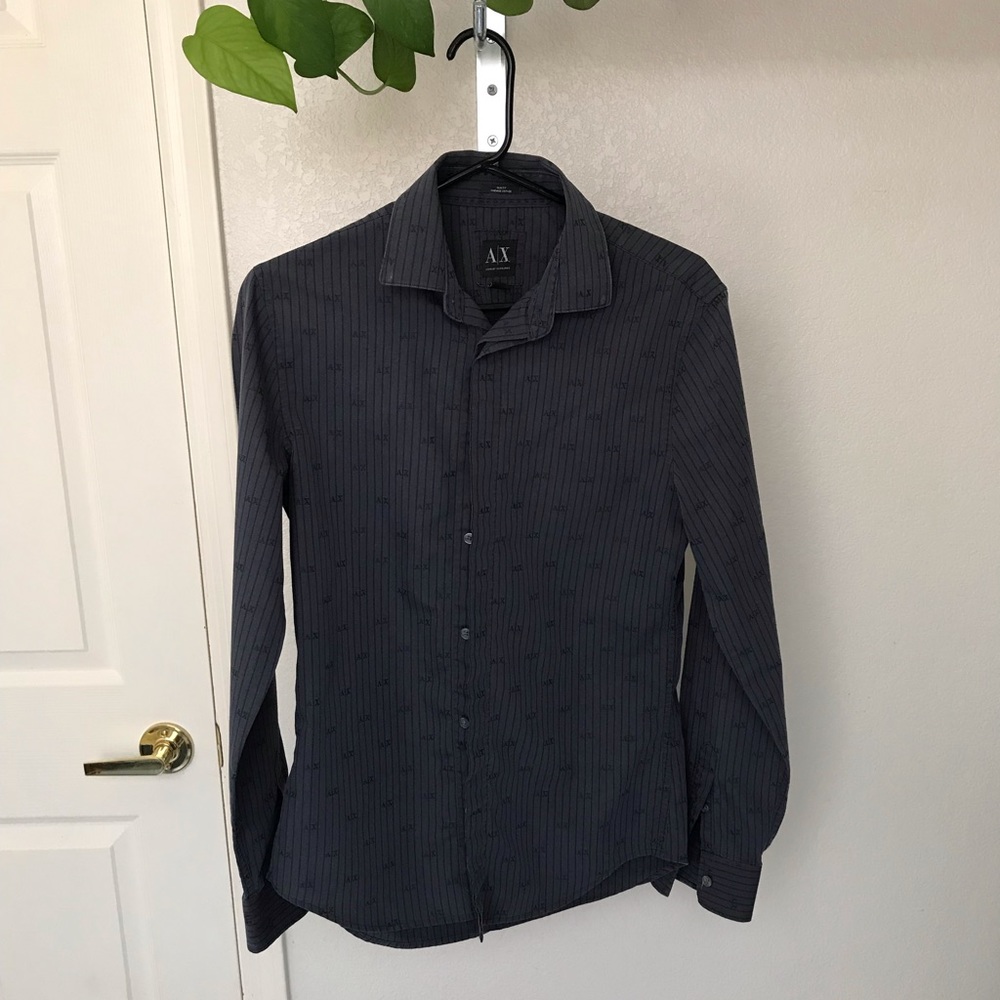 Armani Exchange Men’s AX Pin Stripe Dress Shirt